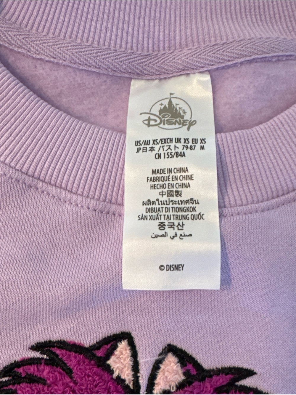 2025 Disney Parks Cheshire Cat Alice in Wonderland Sweatshirt WDW Size XS NWT - Picture 3 of 6